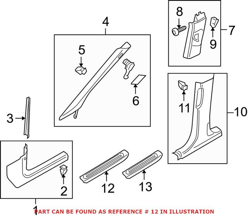 Audi Door Sill Plate - Front Passenger Side 8R0853374G01C